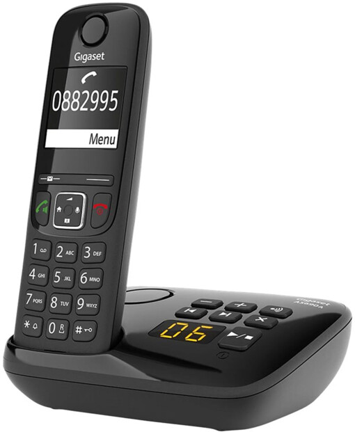 Téléphone fixe AS690A Solo noir, par Gigaset.