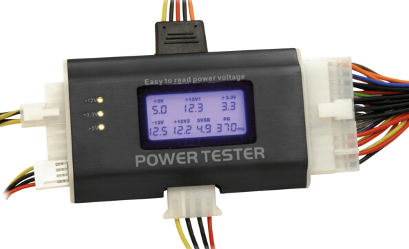 Testeur d'alimentation électrique avec écran LCD DeLock