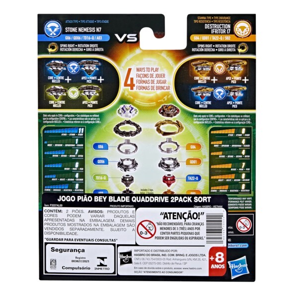 Descriptif détaillé toupies Beyblade Burst Destruction Ifritor et Stone Nemesis