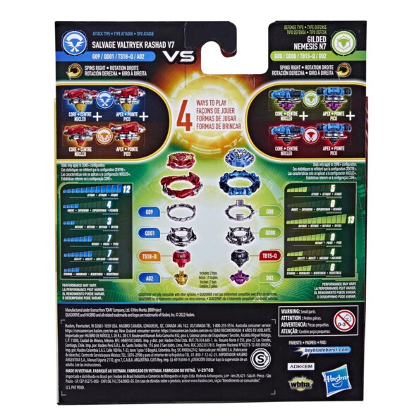 Descriptifs et visuels détaillés pack F4491 de deux toupies Beyblade