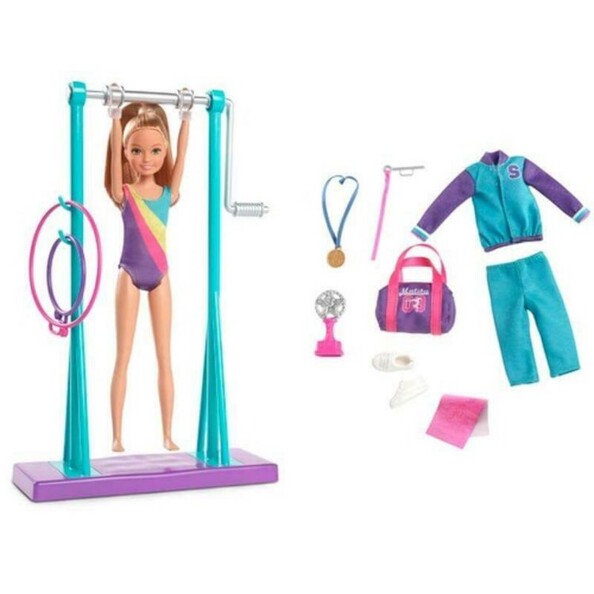 Barbie Team Stacie Doll Ensemble de jeu de gymnastique avec accessoires Mattel