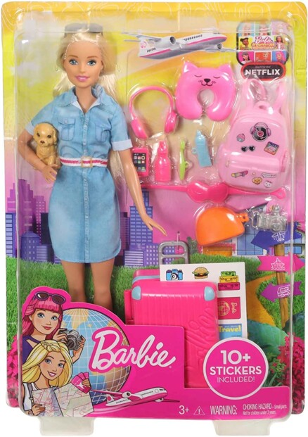 Coffret Barbie voyage FWV25 avec son chien par Mattel
