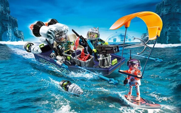 Bateau avec harpon et missiles playmobil