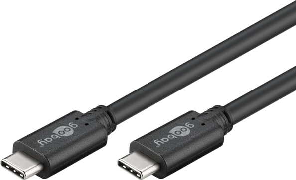Câble USB-C vers USB-C 3.1 Gen 1 0,5 m coloris noir de la marque Goobay