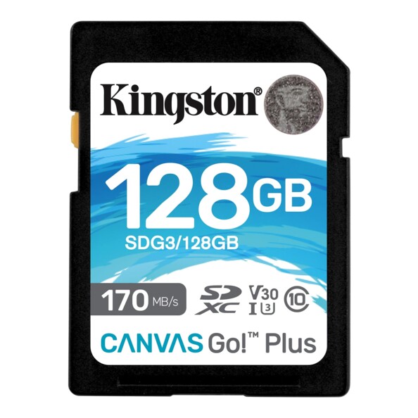 Kingston Canvas Go! Plus Carte SD 128GB SDXC 170R C10 UHS-I U3 V30