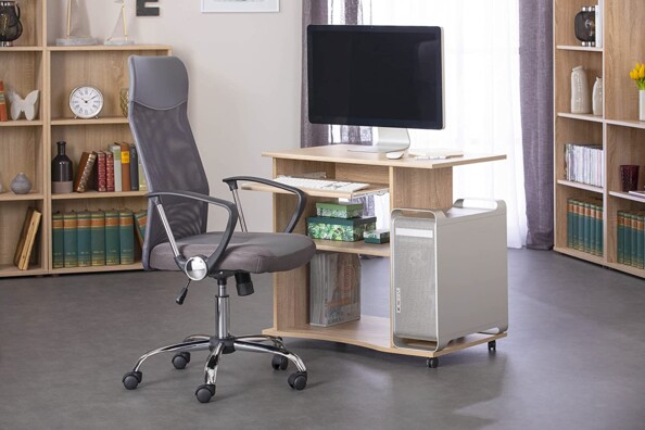Chaise de bureau torino gris avec un soutien optimal du bassin