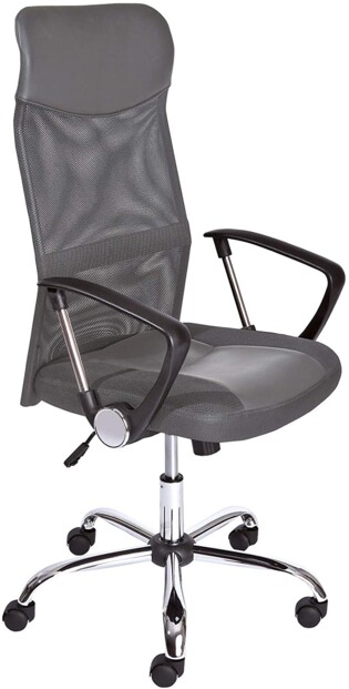 Chaise de bureau au design contemporain en maille gris ergonomique