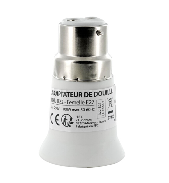 Transformez une ampoule E27 en B22