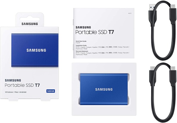 SSD externe Samsung compatible avec les appareils Windows, Mac, Androis, console de jeux