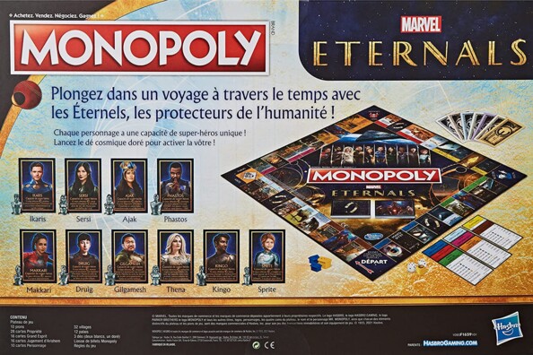 Arrière packaging Monopoly Eternals