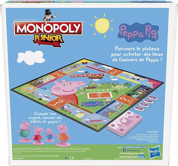 Arrière packaging Monopoly enfant Peppa Pig