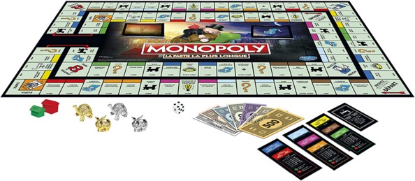 Plateau de jeu Monopoly édition la partie la plus longue