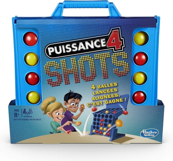 Jeu stratégique de réflexion et d'adresse Puissance 4 Shots