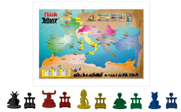 Risk Astérix avec troupes gaulliennes, romaines, égyptiennes, espagnoles et normandes