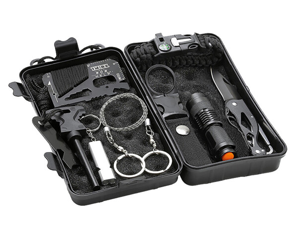 Kit de survie contenant 9 outils de première nécessité en cas d'urgence