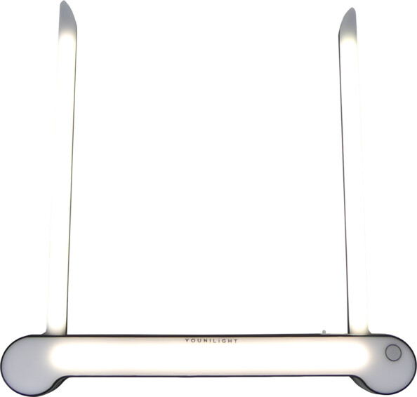 Lampe pour miroir YouniLight disposée en U avec deux bras mobiles en angle droit