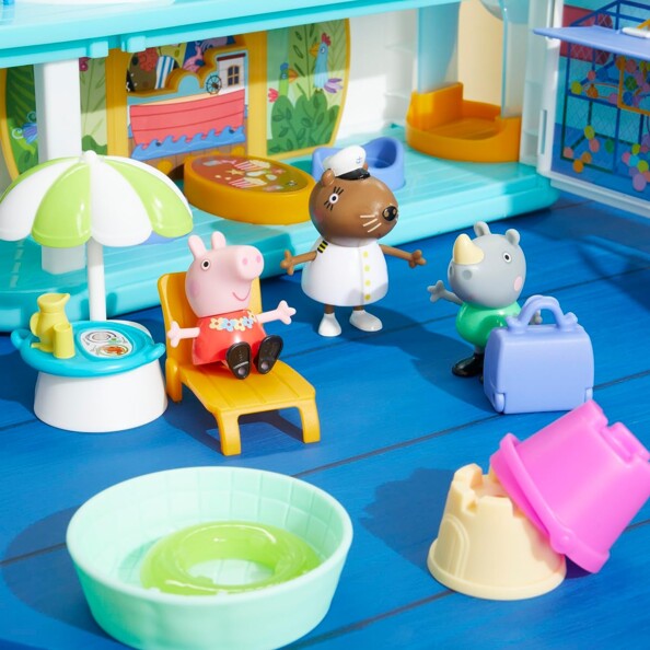 Peppa Pig, Rohan Rhino et le Capitaine Otter profite du soleil