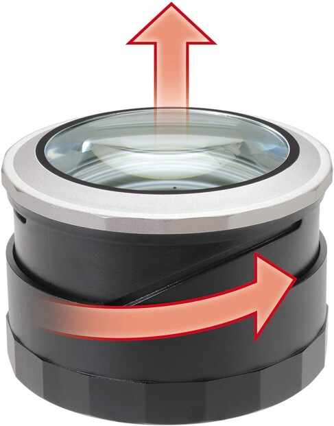 Loupe avec grossissement réglable en continu de 5 à 7 positions facile à utiliser