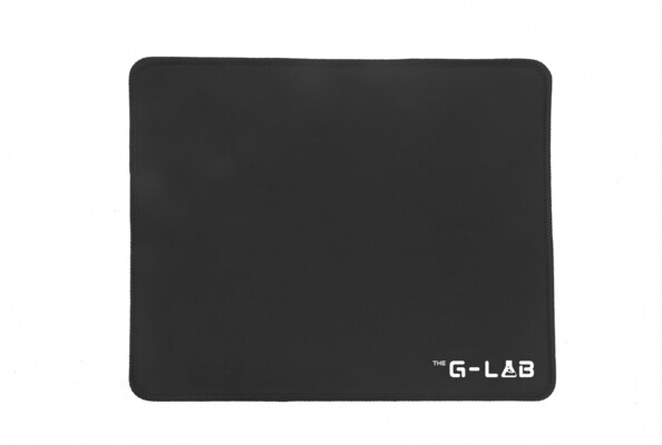 Tapis de souris rectangulaire coloris noir avec logo The G-Lab imprimé en blanc