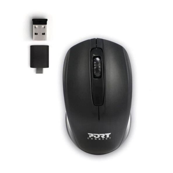 PORT DESIGNS Premium Pack : Sac à Dos pour Ordinateur Portable 14/15,6 pouces avec Souris Optique Sans Fil USB-C et USB-A Wireless 2.4 GHz Slim