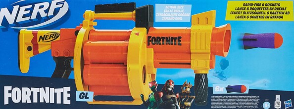 Packaging du pistolet NERF édition fortnite jeu pour enfant
