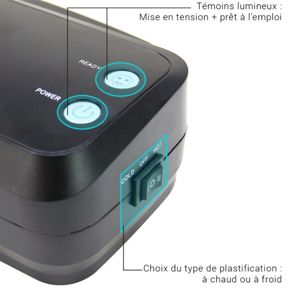 Plastifieuse pro vu sur les fonctions