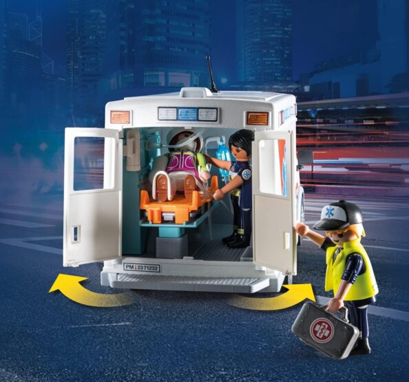 Portes arrières ouvertes ambulance playmobil 71232