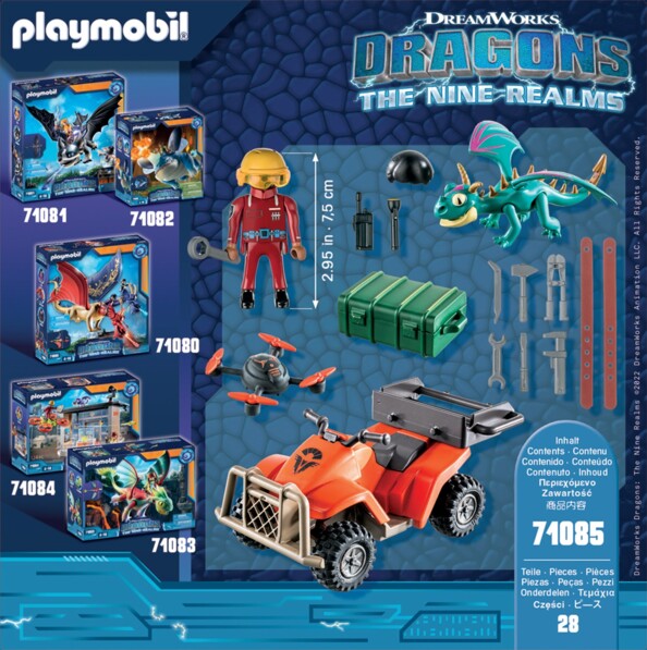 Coffret Playmobil Dragons avec dragon et quad d’exploration