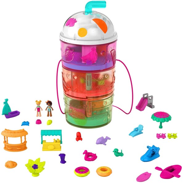 Coffret Multifacettes Smoothie POLLY POCKET thème parc aquatique en forme de smoothie