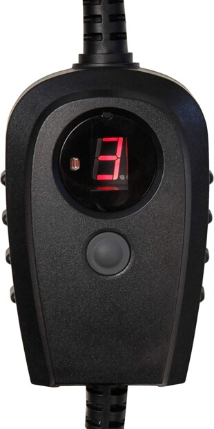 Boîtier de programmation avec écran affichant le temps restant avant désactivation et bouton de réglage