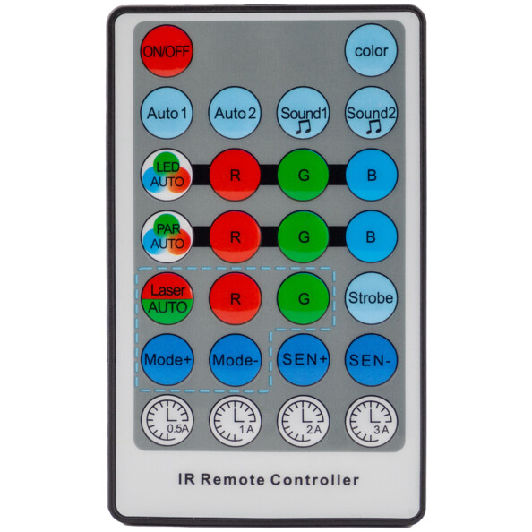 Télécommande infrarouge pour contrôle du projecteur à distance avec effets lumineux, sensibilité du microphone ou minuteur