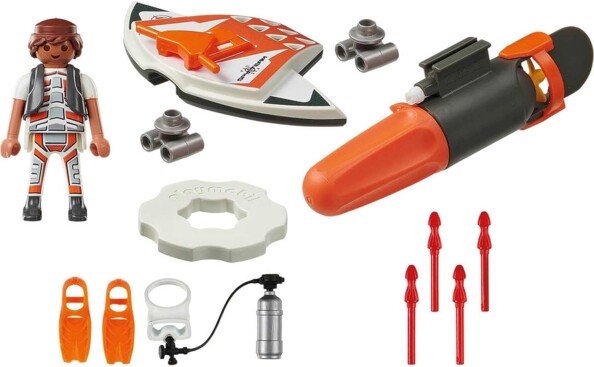Figurine Playmobil de plongée avec équipements