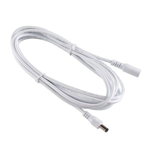 Câble de rallonge avec fiche DC mâle vers fiche DC femelle convient parfaitement pour raccorder un variateur, un interrupteur ou un transformateur DC à un appareil électrique compatible