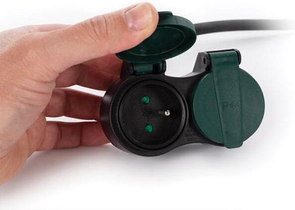 Perel - Rallonge Électrique avec 2 Prises - Usage Extérieur - Terre Française - 20 M