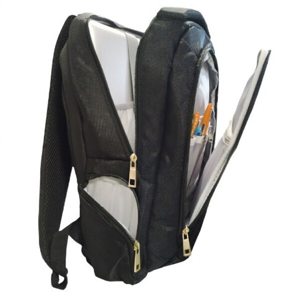 Sac à dos LED avec compartiment principal pour PC portable 15", compartiment avant avec bouton ON/OFF pour panneau LED et poches latérales ouverts