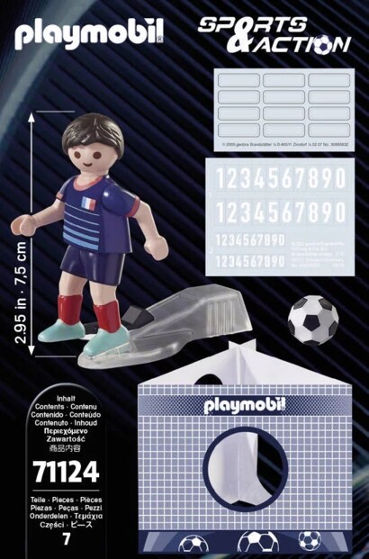 Contenu de la boîte playmobil 71124 football france