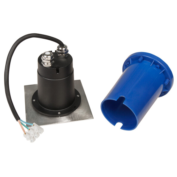 Branchement du lampadaie encastrable au sol avec câble d'entrée et de sortie