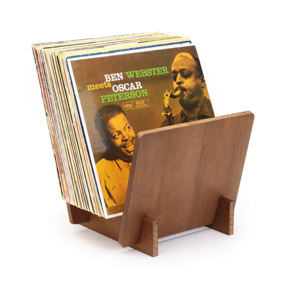 Boîte de rangement de la marque Dynavox de couleur bois clair pour ranger des disques