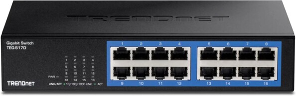 16 Ports Gigabit RJ-45, capacité de Commutation 32 Gbit/s, Conception sans Ventilateur, boîtier