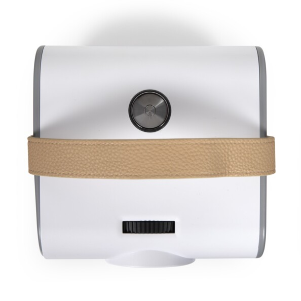 Dessus du projecteur LED/LDC avec bouton Marche/Arrêt et molette de mise au point