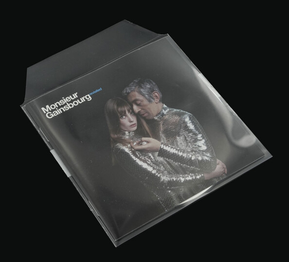 Pochette de protection 120 microns transparente avec CD Monsieur Gainsbourg revisited et rabat ouvert