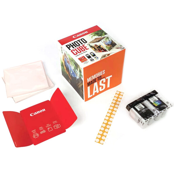 Pack de 2 cartouches d'encre PG-560 et CL-561 (noir et couleur) avec 40 feuilles de papier photo 13 x 13 cm et cube photo