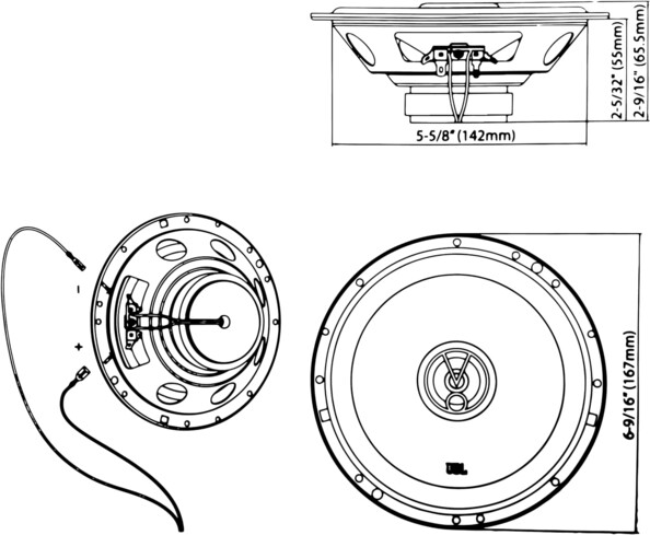 Schématisation des haut-parleurs avec dimensions annotées