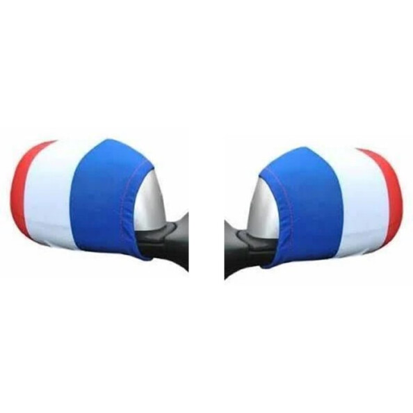 2 rétroviseurs de voiture extérieurs avec housse élastique aux couleurs du drapeau tricolore