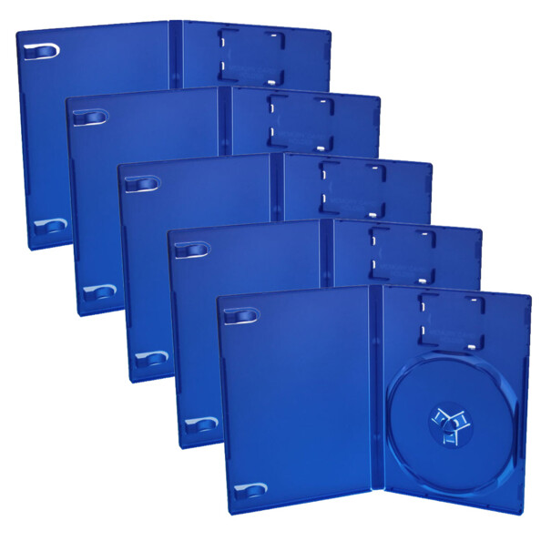 5 boîtier pour jeux PlayStation 2 vus ouverts de face