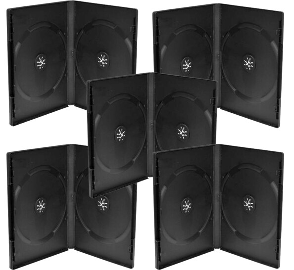 5 boîtiers rectangulaires doubles pour DVD de la marque Pearl