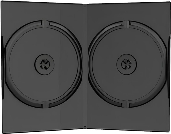 Boîte en plastique pour 2 DVD/CD coloris noir
