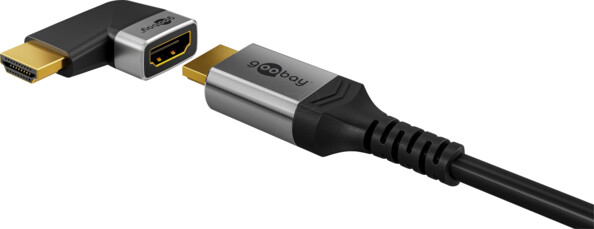 Branchement d'un câble HDMI au port HDMI type A de l'adaptateur HDMI coudé