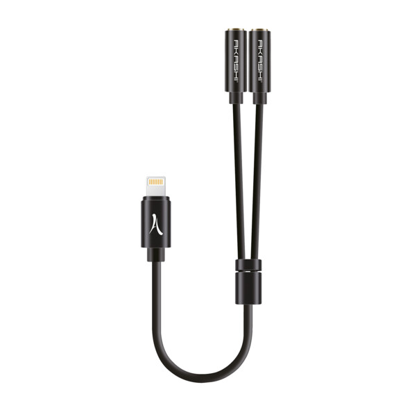 Adaptateur Lightning vers 2 prises jack de la marque Akashi