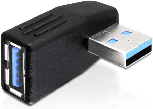 Adaptateur USB-A 5 Gbit/s mâle vers femelle coudé à 270° horizontal
